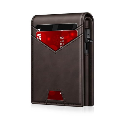 VaultGuard™ Leather RFID Pop-Up Wallet