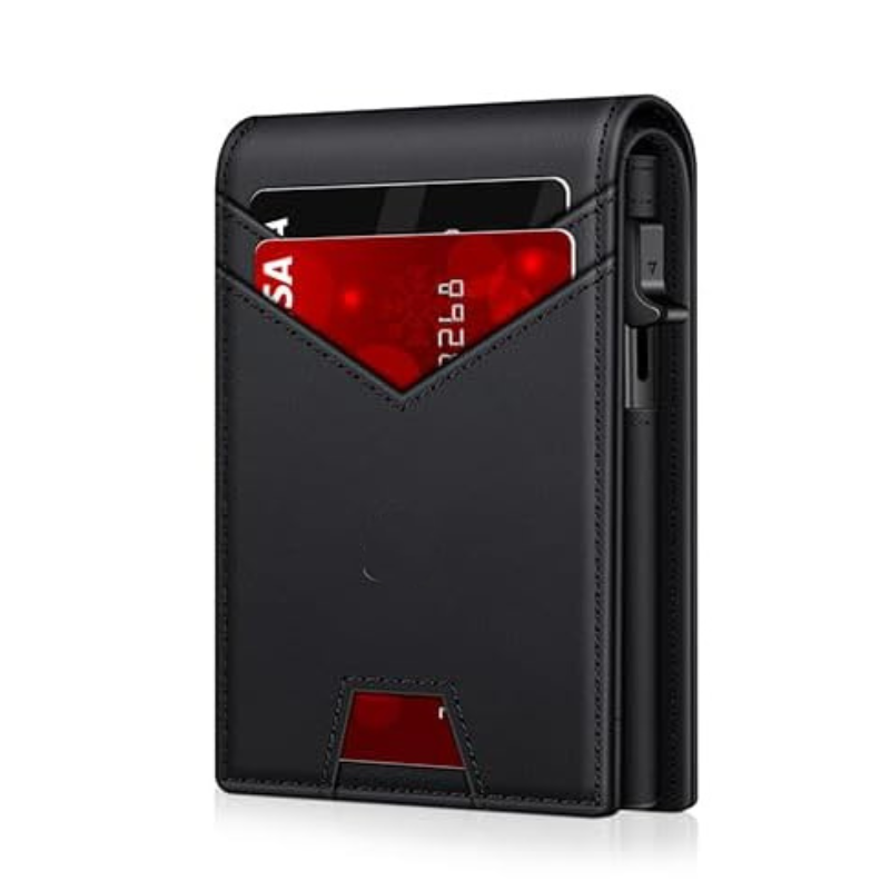 VaultGuard™ Leather RFID Pop-Up Wallet